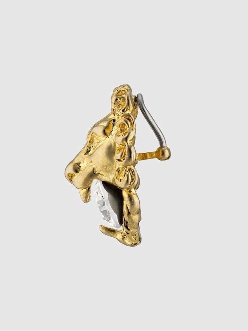 Gucci Gold Lion Head Crystal Stud Earrings - Picture 2 of 5